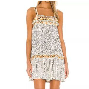 Free People x Revolve Beaded Boho Mini Dress - Size L- Festival Peasant EUC